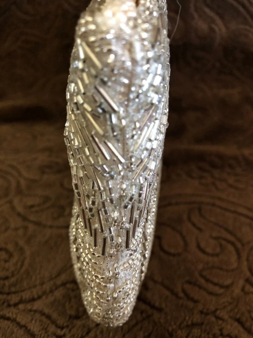 VNTG -Gallery Originals Evening purse Hand-beaded White Braid Strap 19.5 Inches - Picture 4 of 16